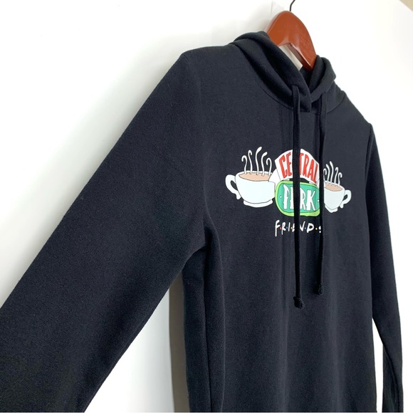 Friends Central Perk Jet Black Graphic Print Soft Hoodie From Kohls Nwt Sz Small - Picture 3 of 16